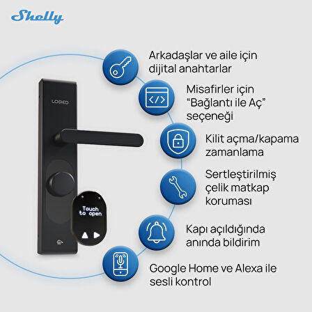 LOQED Touch Akıllı Kapı Kilidi Siyah Edition