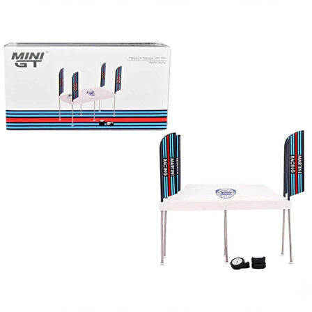 1:64 Martini Racing Paddock Minyatür Model Araba Servis Çadırı Seti