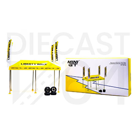 1:64 Diecast Racing LB Paddock Tent Minyatür Model Araba Servis Çadırı Seti