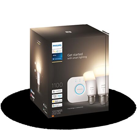 Philips Hue 9.5-75W Beyaz Akıllı Bşl. Seti 2li E27 Bt Özellikli - 929002469201