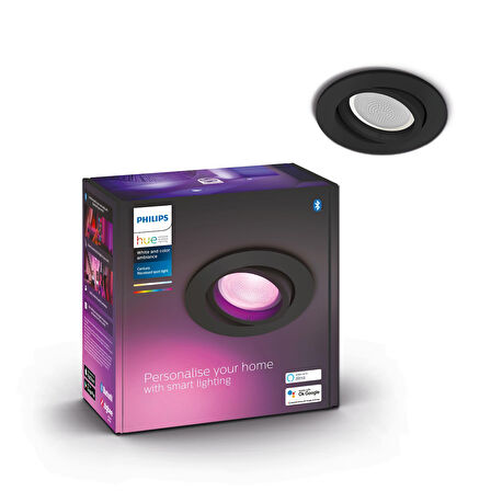 Philips Hue Centura Siyah Sıva Üstü RGB Akıllı LED Spot 400 Lumen GU10 Spot Dahildir
