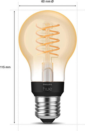 Philips Hue White E27 Filament 7W A60 550 lm, Sıcak Beyaz Işık , Akıllı Ampul