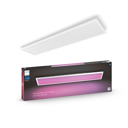 Philips Hue Surimu Beyaz Sıva Üstü RGB Akıllı LED Dikdörtgen Panel Tavan Armatürü 120x30cm  4150 Lumen
