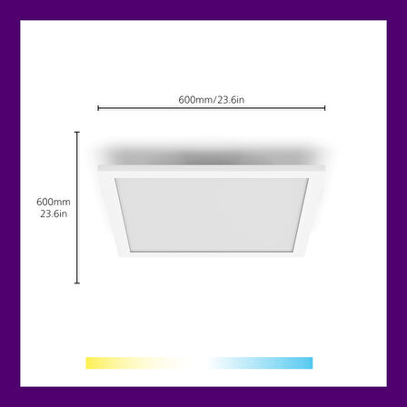 Wiz Beyaz Akıllı Sıva Üstü RGB Kare Panel Tavan Armatürü 36W