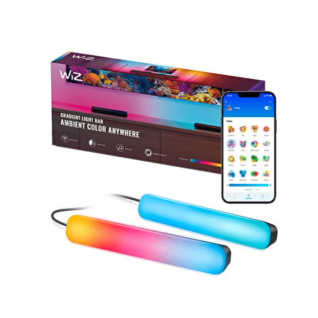 Wiz 2'li Gradient Işık Barı - Siyah (30 cm)