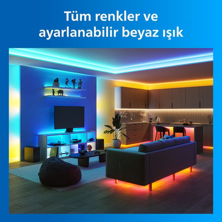 Philips Smart Lighting RGBICWW LED Şerit 10 m (Type-C) - Google Home, Alexa, HomeKit ve Matter uyumlu