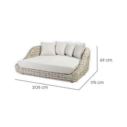 Wakkanda Hasır Bej Daybed 