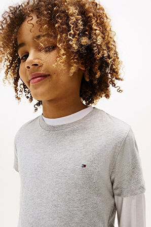 Erkek Çocuk Basic Pamuklu T-Shirt - Gri | 6 Yaş