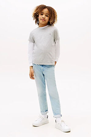 Erkek Çocuk Basic Pamuklu T-Shirt - Gri | 8 Yaş