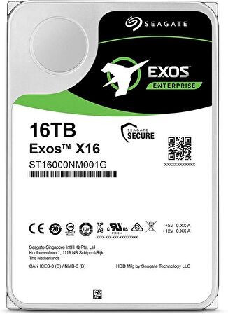 Seagate Exos X10 3.5 inç 16 TB 7200 RPM Sata 3.0 Harddisk 