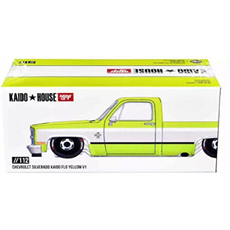 1:64 Diecast Chevrolet Silverado Kaido Flo Yellow V1 Mini GT Model Araba