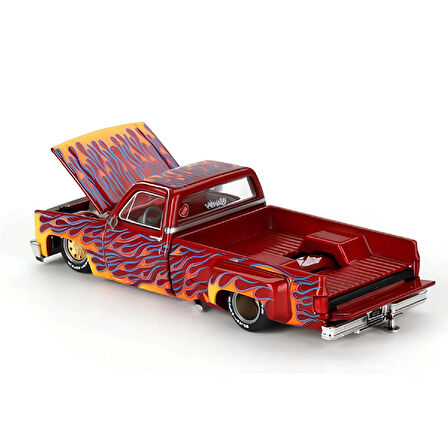 1:64 Diecast Chevrolet Kaido House Fire V1 Silverado Dually Mini GT Model Araba