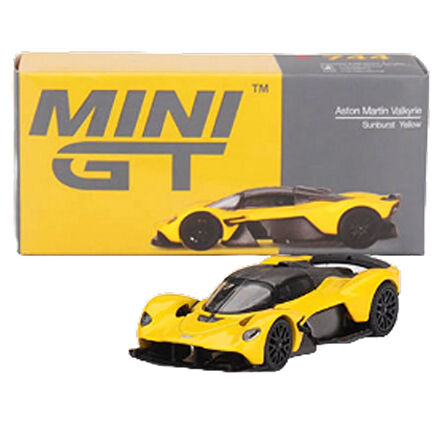 1:64 Diecast Aston Martin Valkyrie Sunburst Yellow Mini GT Model Araba