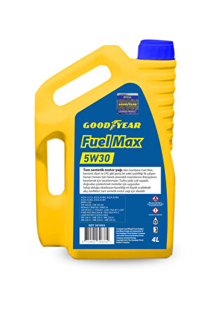 GOODYEAR FUEL MAX 5W30 MOTOR YAĞI 4 L ( ÜRETİM YILI: 2022 )