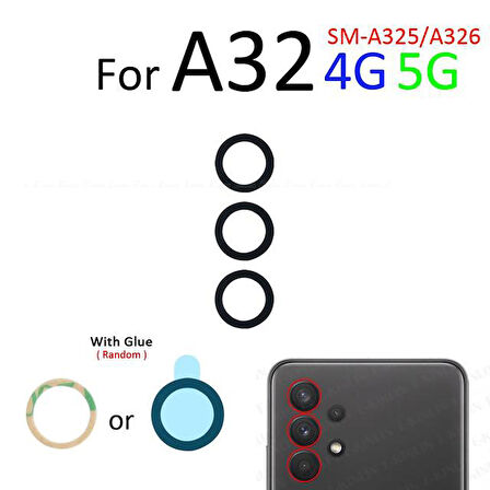 Tkgz Samsung Galaxy A32 Arka Kamera Camı Lens Yapışkanlı