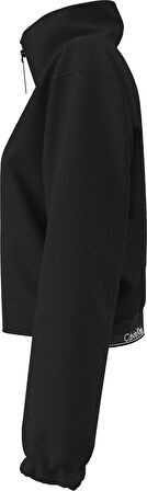 CALVIN KLEIN Kadın Marka logolu Çift Cep Regular Fit Yumuşak Dokulu Dik Yaka Siyah Mont LVGWS4J407 UB1