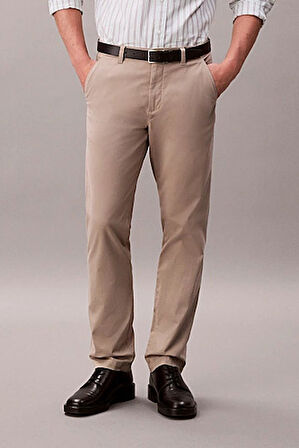 Erkek Slim Fit Pamuklu Chino Pantolon - Bej | 33/30