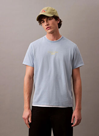 Calvin Klein Jeans Mavi Erkek T-Shirt LV04RB824GCFF SS ACID WASH 20S CN