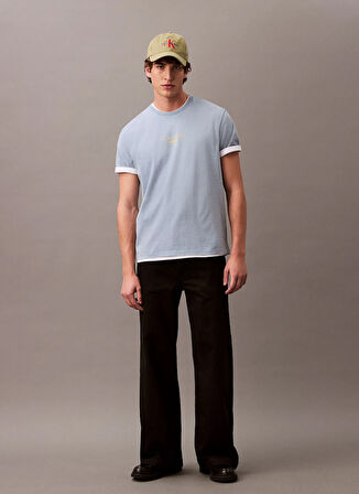 Calvin Klein Jeans Mavi Erkek T-Shirt LV04RB824GCFF SS ACID WASH 20S CN