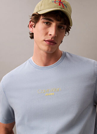 Calvin Klein Jeans Mavi Erkek T-Shirt LV04RB824GCFF SS ACID WASH 20S CN