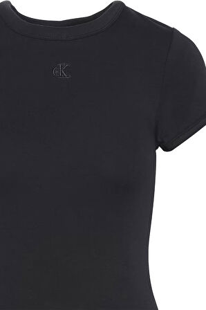 Kadın SS CTN Contour 1X1 RIB SS Mini Elbise – Siyah | L
