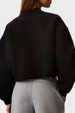Calvin Klein Logolu Relaxed Fit Kolej Yaka Mont LV047AB508UB1 Bayan MONT LV047AB508 UB1 SİYAH