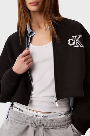 Calvin Klein Logolu Relaxed Fit Kolej Yaka Mont LV047AB508UB1 Bayan MONT LV047AB508 UB1 SİYAH