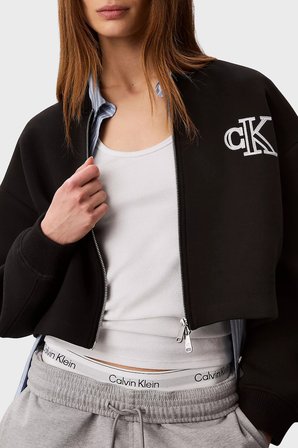 Calvin Klein Logolu Relaxed Fit Kolej Yaka Mont LV047AB508UB1 Bayan MONT LV047AB508 UB1 SİYAH