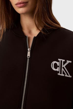 Calvin Klein Logolu Relaxed Fit Kolej Yaka Mont LV047AB508UB1 Bayan MONT LV047AB508 UB1 SİYAH