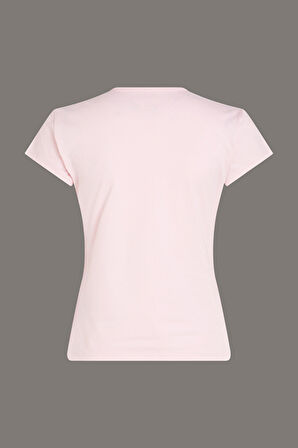 Kadın Ck Slim Script Logo T-Shirt - Pembe | 2XS
