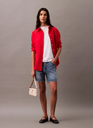 Calvin Klein Yuvarlak Yaka Düz Beyaz Kadın T-Shirt LV044B206GYAA