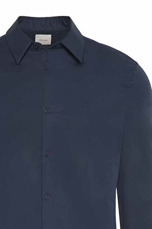 Erkek Uzun Kollu Slim Fit Gömlek - Lacivert | XS
