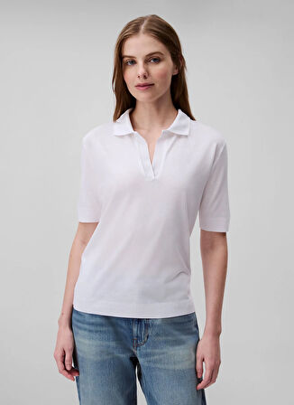 Calvin Klein Gömlek Yaka Düz Beyaz Kadın Bluz LV044B208GYAA