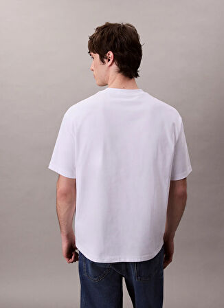 Calvin Klein Jeans Beyaz Erkek T-Shirt LV04RB295GYAA SS HI LOW EMB 16S JER