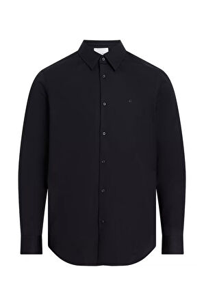Erkek Uzun Kollu Slim Fit Gömlek - Siyah | XS