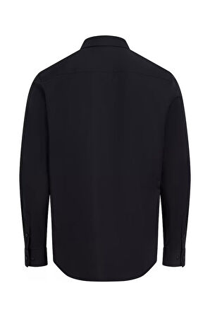 Erkek Uzun Kollu Slim Fit Gömlek - Siyah | XS