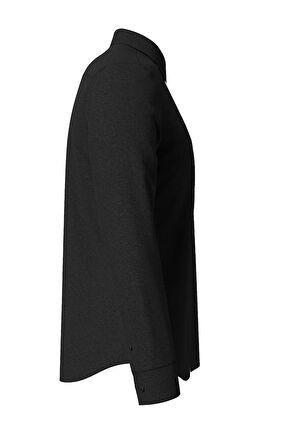 Erkek Uzun Kollu Slim Fit Gömlek - Siyah | XS