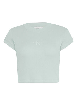 Calvin Klein Jeans Bisiklet Yaka Düz Yeşil Kadın T-Shirt LV047AB802D1T