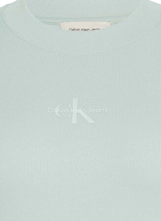 Calvin Klein Jeans Bisiklet Yaka Düz Yeşil Kadın T-Shirt LV047AB802D1T