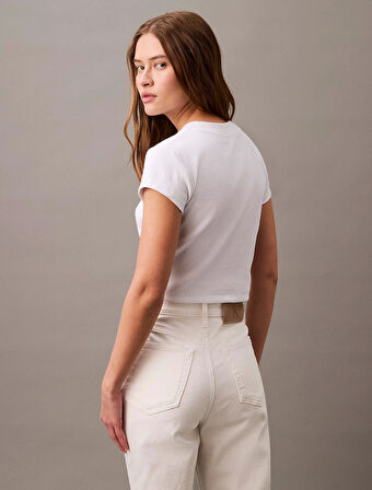 Calvin Klein Kadın Beyaz  Monogram T-Shirt
