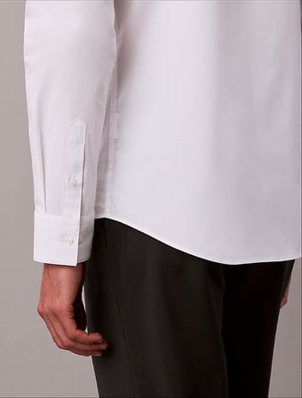 CALVIN KLEIN Erkek Marka Logolu Gömlek Yaka Full Düğmeli Beyaz Gömlek LV04LB145G YAA