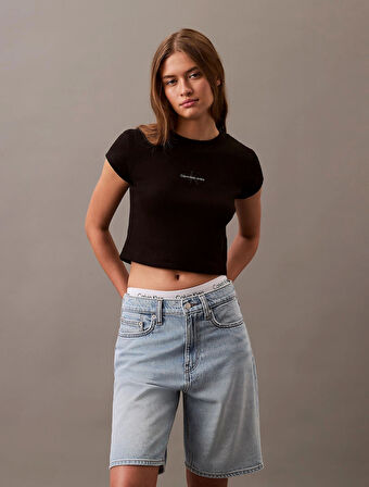Calvin Klein Kadın  Siyah Monogram  T-Shirt