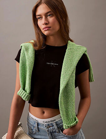 Calvin Klein Kadın  Siyah Monogram  T-Shirt