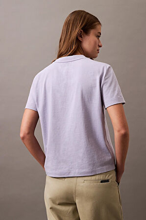 Kadın Ck Flocked Logo T-Shirt - Açık Mor | XS