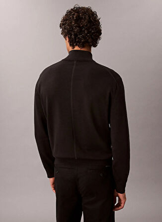 Calvin Klein Bisiklet Yaka Normal Siyah Erkek Kazak LV040BM356UB1_LS SUPIMA QZ SWEATER