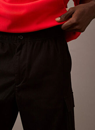 Calvin Klein Jeans Normal Paça Siyah Erkek Kargo Pantolon LV040EM616UB1 CO PULL ON STRAIGHT C