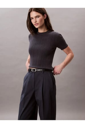 COTTON CHINO PLEATED, CGE Siyah Kadın Pantolon