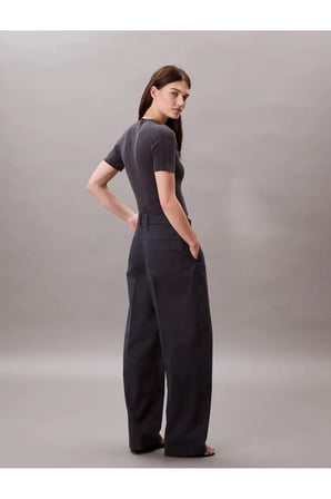 COTTON CHINO PLEATED, CGE Siyah Kadın Pantolon
