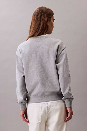 Kadın Gri Relaxed Fit Logolu Sweatshirt - Gri | XS
