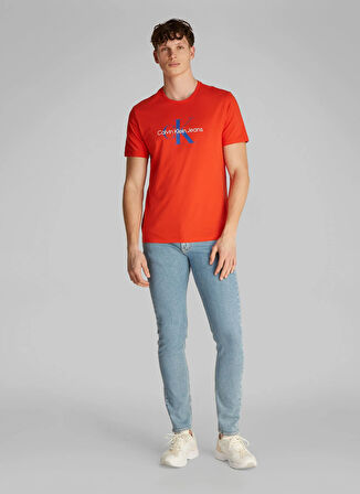 Calvin Klein Jeans Kırmızı Erkek T-Shirt LV040EM286TNC SS HERO MONOLOGO 30S